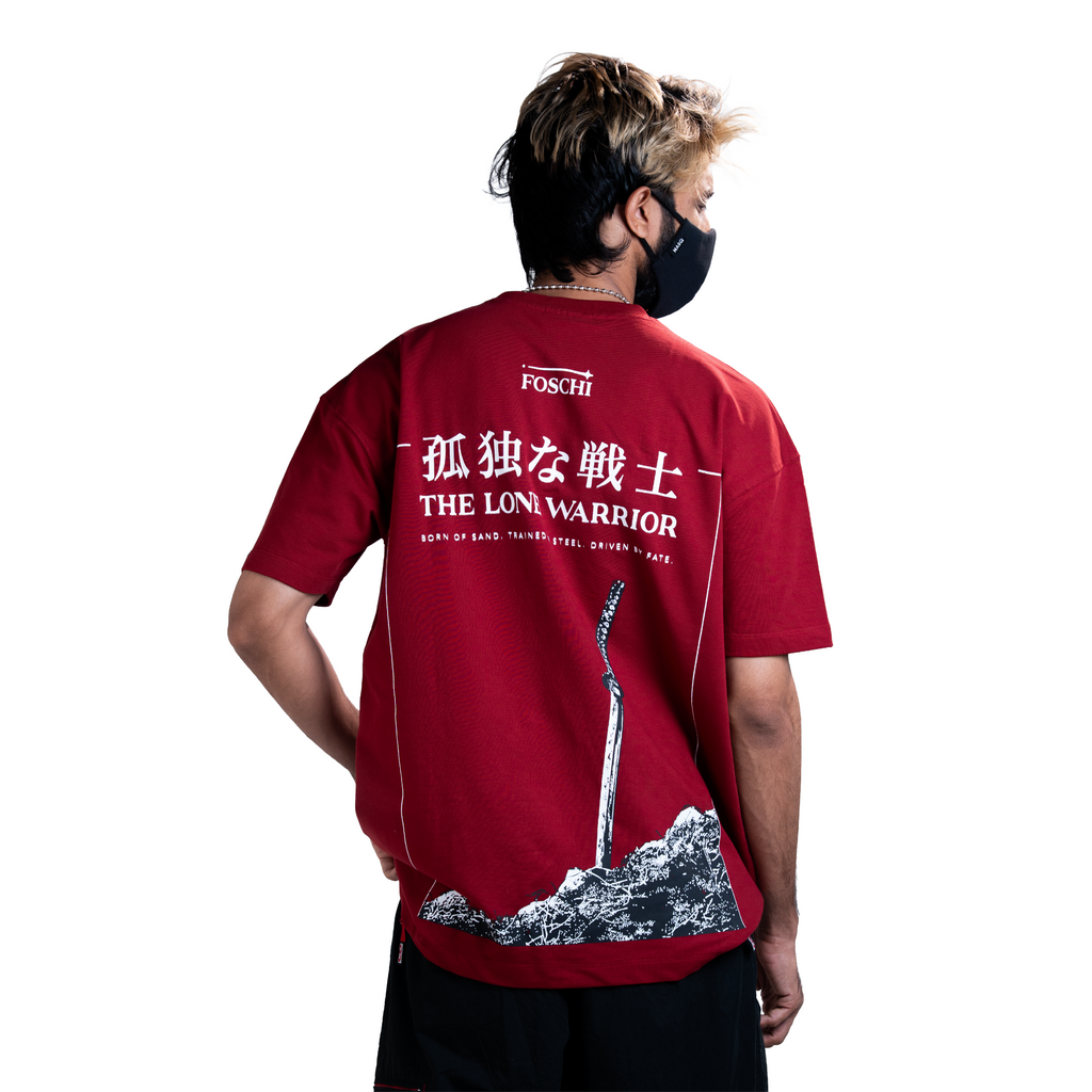 The Lone Warrior | Drop Shoulder - Maroon